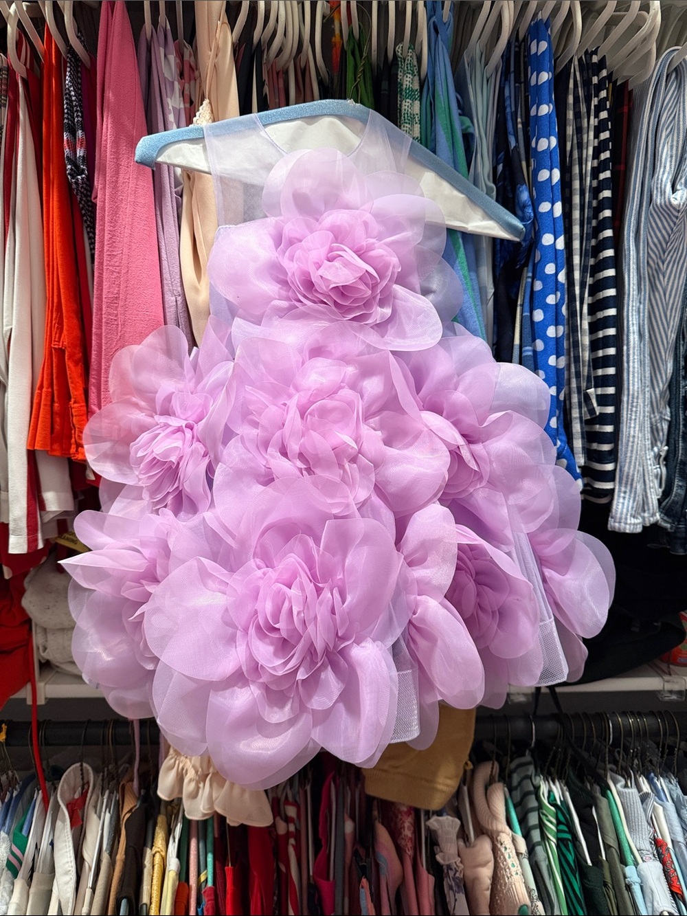 Tulleen Lilac Floral Cluster Girls Formal Dress